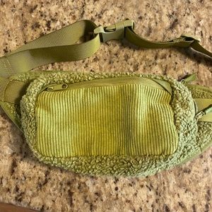 Fuzzy green Fanny pack